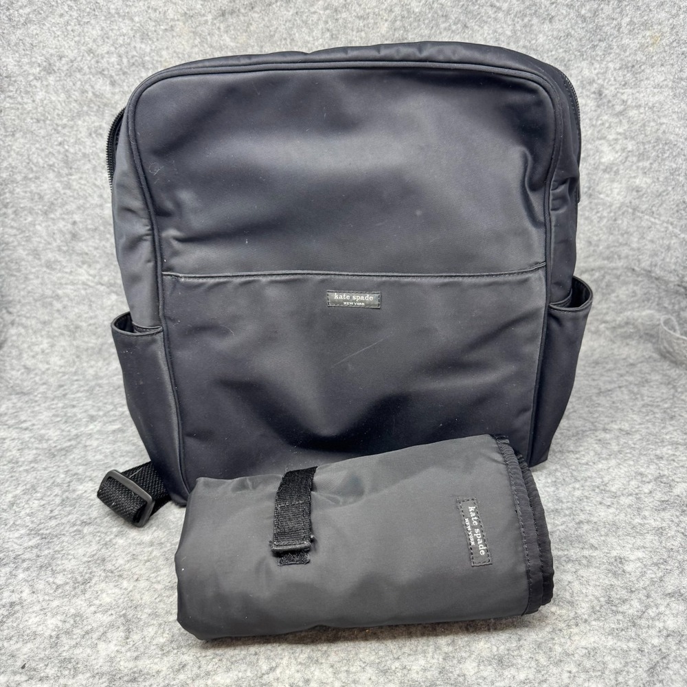 Kate Spade NY Nylon Diaperbag‎ Backpack Large Bag Carryon Changingpad Black